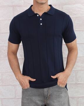 Shein Medium Length Short Sleeve Ribbed Polo Tshirt-picture-42