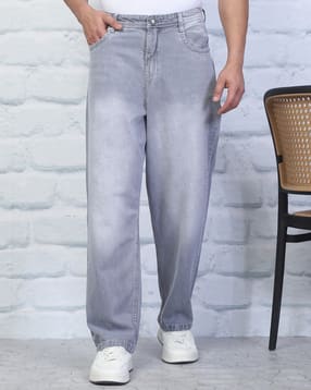Shein Full Length Fly with Button Closure Mid Wash Jeans-picture-39
