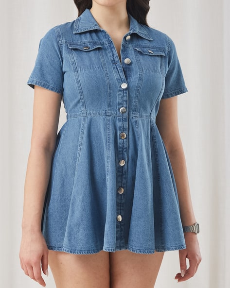Buy Mid Blue Dresses for Women by Shein Online | sheinindia.in