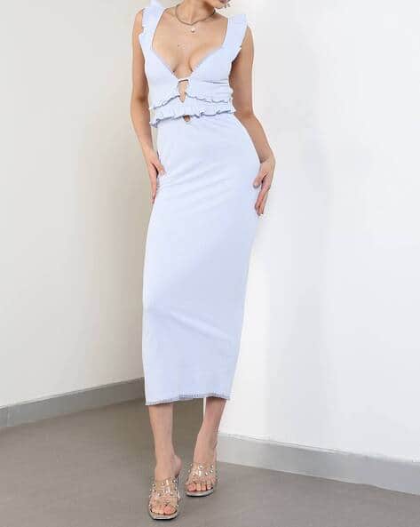 chinese dress ladies SHEIN SXY Draped Drawstring Side Lace Up Backless Satin Bodycon Dress,  M1117384, Royal Blue, XS : Buy Online at Best Price in KSA