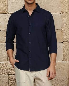 Buy Navy Blue Shirts for Men by Shein Online | sheinindia.in