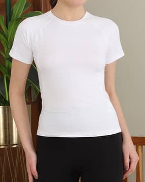Shein Short Raglan Sleeve Seam Detail Crew Tshirt-picture-17