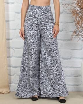 Shein Full Length Animal Print Back Zip Closure Palazzo