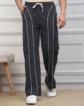 Shein Full Length Contrast Piping Cargo Style Track Pants-picture-26
