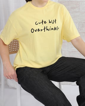 Shein Drop Shoulder Typographic Chest Print Crew Tshirt-picture-51
