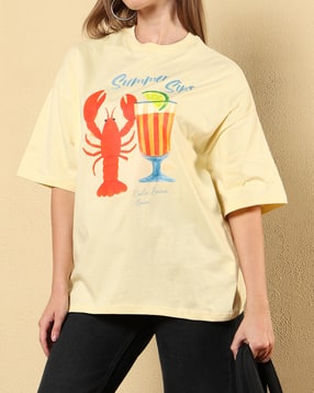 Shein Drop Shoulder Graphic Chest Print Crew Tshirt-picture-16