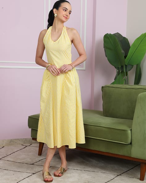 shein yellow midi dress Yellow Dresses