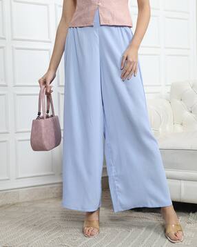 Shein Full Length Elasticated Waist Textured Palazzo