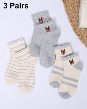 Shein Ankle Length Combo Of 3 Graphic Print Everyday Socks-picture-53