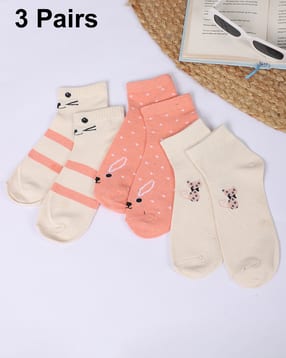 Shein Ankle Length Combo Of 3 Graphic Print Everyday Socks-picture-26