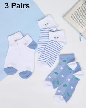 Shein Ankle Length Combo Of 3 Novelty Print Everyday Socks-picture-25