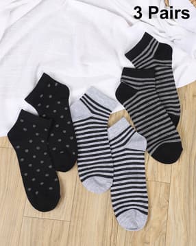 Shein Ankle Length Combo Of 3 Striped Everyday Socks-picture-23
