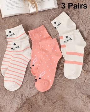 Shein Ankle Length Combo Of 3 Graphic Print Everyday Socks-picture-24