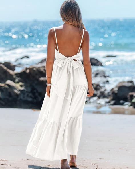 blue dress for baby girl SHEIN Swim Chicsea Women's Summer Halterneck Sleeveless Cutout Dress –  Candy Shopping Mall main image 1