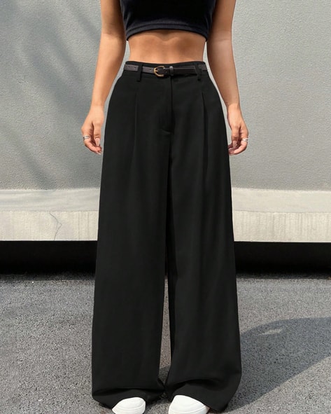 Product image of
                        Shein Shein High Rise Semi Elasticated Waist
                        Pleated Pants