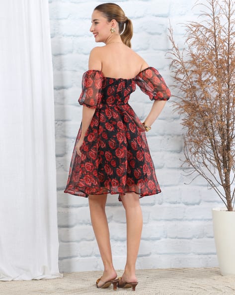open lace back dress Blue Pleated Sleeve Skater Dress – AX Paris main image 0