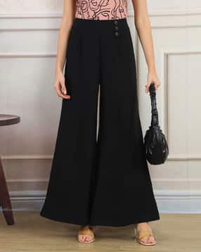 Shein Semi Elasticated Waist Textured Pleated Palazzo