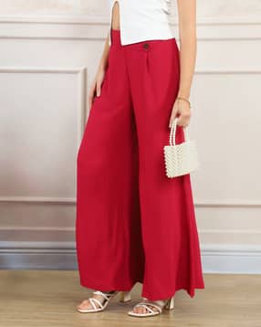 Shein Semi Elasticated Waist Textured Pleated Palazzo