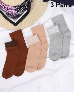 Shein Women 3 Pairs of Everyday Ankle Socks-picture-38