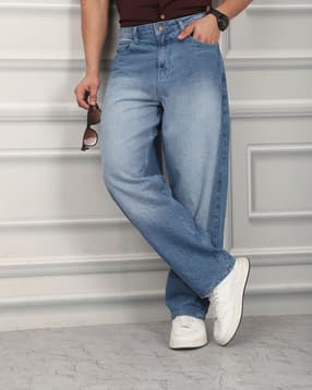 Shein Full Length Fly With Button Closure Mid Wash Jeans-picture-27
