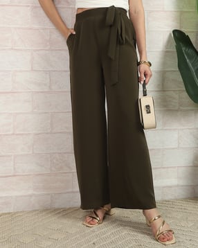 Shein Waist Tie-Up Semi-Elasticated Waist Palazzo