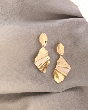 Shein Women Abstract Design Gold Drop Earring-picture-25
