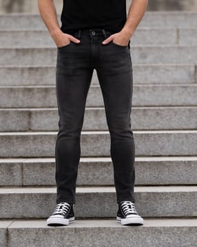 Shein Ankle Length Fly With Button Closure Mid Wash Jeans