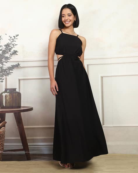 bluivy maxi dress Bluivy Halter Neck Maxi Dress with Pocket Small