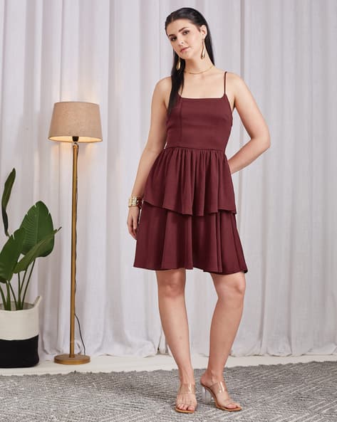 Buy Maroon Dresses for Women by Shein Online