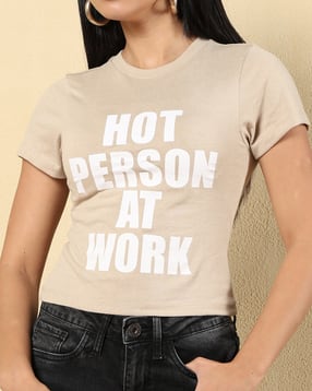 Shein Short Sleeve Typographic Front Print Crew Tshirt-picture-32