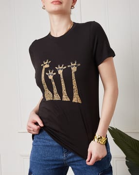 Shein Short Sleeve Graphic Chest Print Crew Tshirt-picture-22
