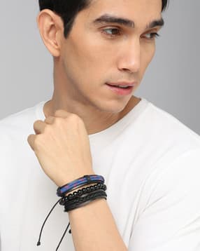 Shein Men 3-Piece Multi-Layer Braided Rope & Beaded Bracelet Set-picture-35