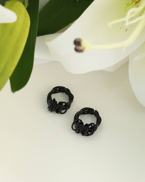 Shein Men Layered Twisted Design Hoop Clip-On Earrings