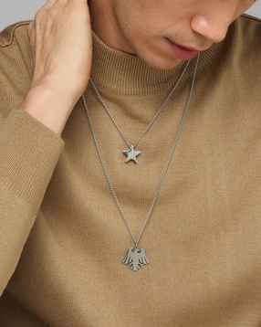 Shein Men Eagle & Star Pendant Multistrand Chain-picture-52