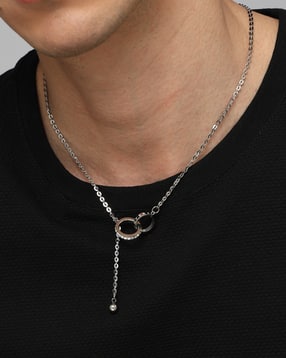 Shein Men Double Ring Pendant Chain-image-22