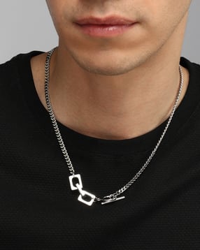 Shein Men Interlinked Geometric Shaped Pendant Chain-picture-48