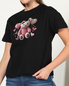 Shein Short Sleeve Graphic Chest Print Crew Tshirt-picture-51