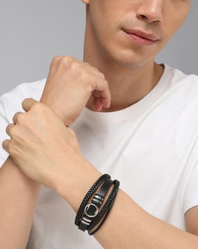Shein Men Layered Braided Bracelet With Football Charm-picture-31