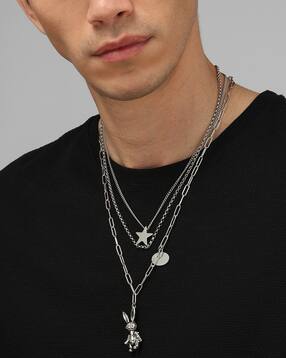 Shein Men Robot Bunny & Star Pendant Multistrand Chain-picture-14