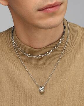 Shein Men Ring Pendant Multistrand Interlinked Chain-picture-17