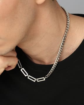 Shein Men Silver Interlinked Design Classic Chain-picture-26