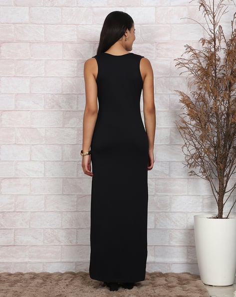 black double thigh split dress Strapless Satin Evening Gowns 2026 for Women Black Formal Prom Dress Flared Skirt High Slit Pockets Cocktail Gala Wedding Guest Dress, Black main image 1