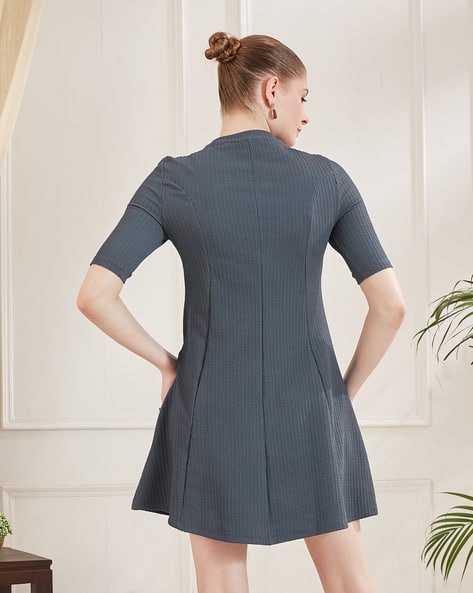 dark grey skater dress Dark grey cotton skater dress