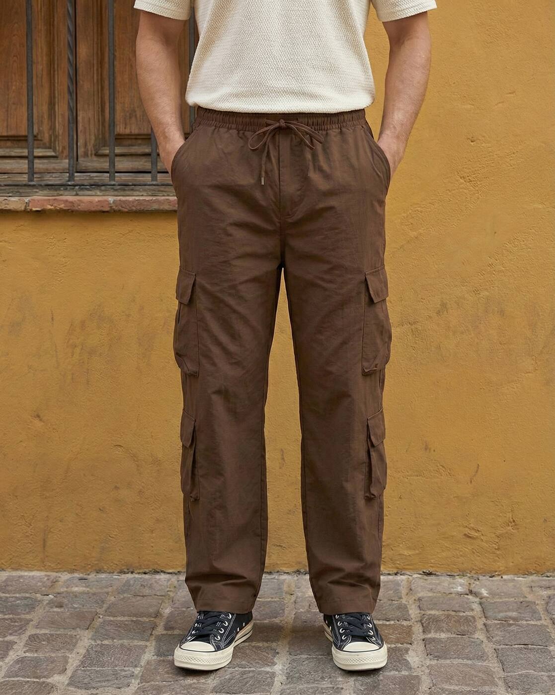 Buy Coffee Brown Trousers & Pants for Men by Shein Online