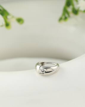 Shein Men Silver Hinge Clasp Hoop Earrings-picture-50