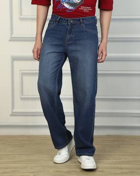 Shein Full Length Fly With Button Closure Mid Wash Jeans-picture-13