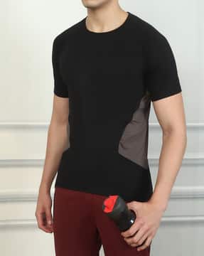Shein Shein Men Raglan Sleeve Colour-Blocked Crew Neck Tshirt