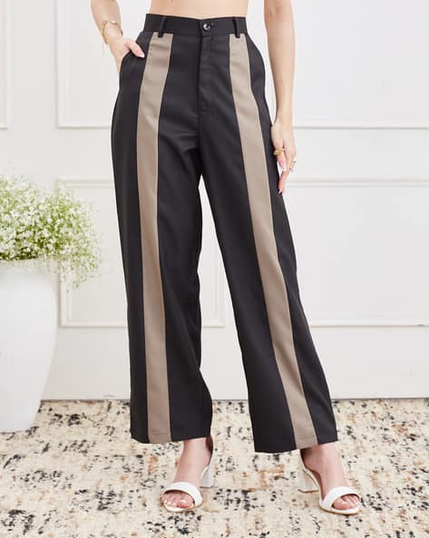 Product image of
                        Shein Shein High Rise Contrast Panelled Fly With
                        Button Closure Pant