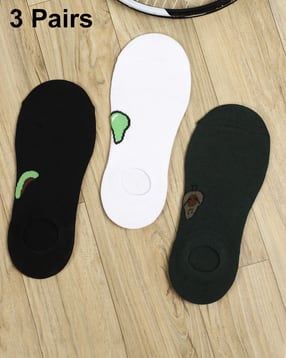 Shein Men 3 Pairs of No Show Graphic Print Socks-image-30