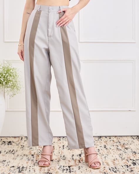 Product image of
                        Shein Shein High Rise Contrast Panelled Fly With
                        Button Closure Pant